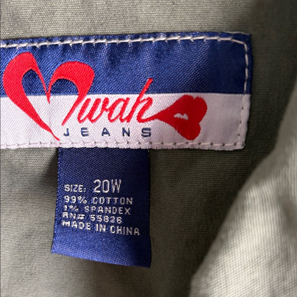 Mwah Jeans Khaki Green Jacket - Size 20W - Picture 6 of 7